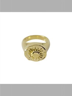 MAYAMAR 24K Gold Plated Sun Signet style ring
